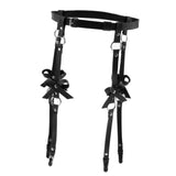 Women Punk Leather Adjustable Body Harness Waist Garter Belt Costume Black R