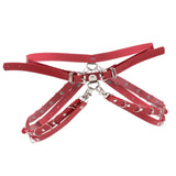 Fashion Gothic Punk Belt Adjustable Metal Body Chain PU Leather Women Red