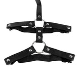 Maxbell Women Sexy Leather Harness Garter Belt Adjustable Waist Leg Cage Belt Black
