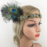 Feather Beaded Headband Elastic Hairband