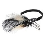 Maxbell Women Flapper Headband Great Gatsby Headpiece Flapper Feather Headband Black