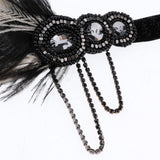 Maxbell Women Flapper Headband Great Gatsby Headpiece Flapper Feather Headband Black