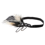Maxbell Women Flapper Headband Great Gatsby Headpiece Flapper Feather Headband Black