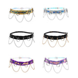 Maxbell Women Waist Belt Chain Tassel Skirt Adjust Dance Scarf Golden Silver Chain