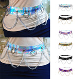 Maxbell Women Waist Belt Chain Tassel Skirt Adjust Dance Scarf Golden Silver Chain