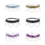 Maxbell Women Waist Belt Chain Tassel Skirt Adjust Dance Scarf Golden Silver Chain