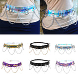 Maxbell Women Waist Belt Chain Tassel Skirt Adjust Dance Scarf Golden Silver Chain
