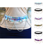 Maxbell Women Waist Belt Chain Tassel Skirt Adjust Dance Scarf Golden Silver Chain