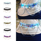 Maxbell Women Waist Belt Chain Tassel Skirt Adjust Dance Scarf Golden Silver Chain