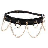 Maxbell Women Waist Belt Chain Tassel Skirt Adjust Dance Scarf Black Golden Chain