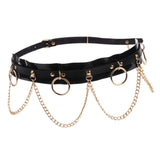 Maxbell Women Waist Belt Chain Tassel Skirt Adjust Dance Scarf Black Golden Chain