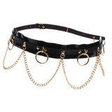 Maxbell Women Waist Belt Chain Tassel Skirt Adjust Dance Scarf Black Golden Chain