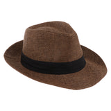 Maxbell Wide Brim Sraw Hat Beach Summer Fedora Classic Panama Hat Bucket Hat 57-58cm Coffee