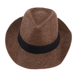 Maxbell Wide Brim Sraw Hat Beach Summer Fedora Classic Panama Hat Bucket Hat 57-58cm Coffee