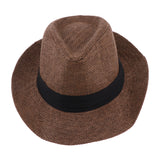 Maxbell Wide Brim Sraw Hat Beach Summer Fedora Classic Panama Hat Bucket Hat 57-58cm Coffee