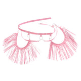 Maxbell Women Punk Garter Waist Belts with Fringe Tassel Skirt Belt Halloween Pink