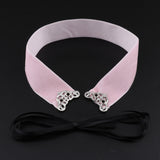 Maxbell Gothic Punk Lace-Up Choker Vintage Velvet Wide Necklace for Women Girl Pink