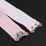 Maxbell Gothic Punk Lace-Up Choker Vintage Velvet Wide Necklace for Women Girl Pink