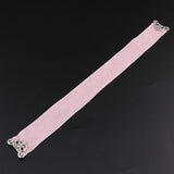 Maxbell Gothic Punk Lace-Up Choker Vintage Velvet Wide Necklace for Women Girl Pink