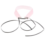Maxbell Gothic Punk Lace-Up Choker Vintage Velvet Wide Necklace for Women Girl Pink