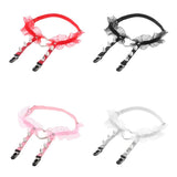 Max Womens Heart Decor Sexy Garters Adjustable Leg Strap Garters Suspenders Red