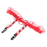Max Womens Heart Decor Sexy Garters Adjustable Leg Strap Garters Suspenders Red