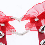 Max Womens Heart Decor Sexy Garters Adjustable Leg Strap Garters Suspenders Red