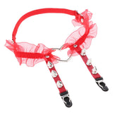 Max Womens Heart Decor Sexy Garters Adjustable Leg Strap Garters Suspenders Red