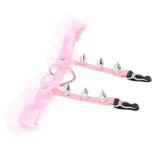 Max Womens Heart Decor Sexy Garters Adjustable Leg Strap Garters Suspenders Pink