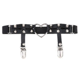 Max Womens Elastic Leg Garter Belt Black