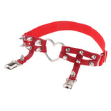 Max Womens Elastic Leg Garter Belt Red