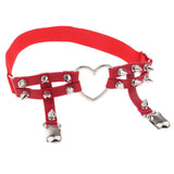 Max Womens Elastic Leg Garter Belt Red