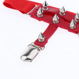 Max Womens Elastic Leg Garter Belt Red