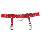 Max Womens Elastic Leg Garter Belt Red