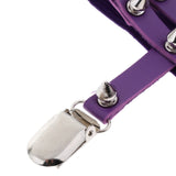 Max Womens Elastic Leg Garter Belt Purple