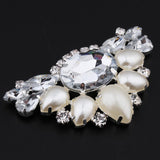 1x Crystal Shoe Clips Decorative Rhinestone Shoe Buckles Accessory for Women White