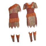 Caveman Costume for Adults Men Women Role Play Costume Fancy Dress A-Female