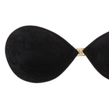 Maxbell Selfadhesive Strapless Reusable Invisible Silicone Pushup Bras Black L