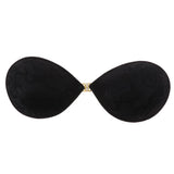 Maxbell Selfadhesive Strapless Reusable Invisible Silicone Pushup Bras Black L