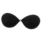 Maxbell Selfadhesive Strapless Reusable Invisible Silicone Pushup Bras Black L