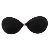 Maxbell Selfadhesive Strapless Reusable Invisible Silicone Pushup Bras Black L