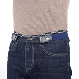 No Buckle Stretch Belt Unisex Elastic Waist Strap for Jeans Pant Navy