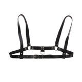 Maxbell Faux Leather Body Chest Half Harness Belt Adjustable Straps Unisex Black