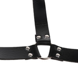 Maxbell Faux Leather Body Chest Half Harness Belt Adjustable Straps Unisex Black