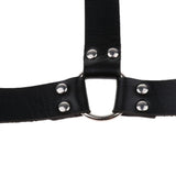 Maxbell Faux Leather Body Chest Half Harness Belt Adjustable Straps Unisex Black