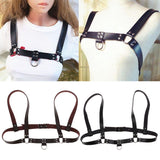 Maxbell Faux Leather Body Chest Half Harness Belt Adjustable Straps Unisex Black