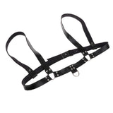 Maxbell Faux Leather Body Chest Half Harness Belt Adjustable Straps Unisex Black