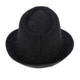 Classic Manhattan Structured Gangster Trilby Fabric Fedora Hat Black