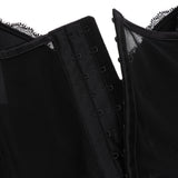 Maxbell Women Push up Bustier Sexy Corset Lace Printing Waist Cinche XXL-Black White