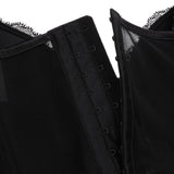 Maxbell Women Push up Bustier Sexy Corset Lace Printing Waist Cinche S-Black